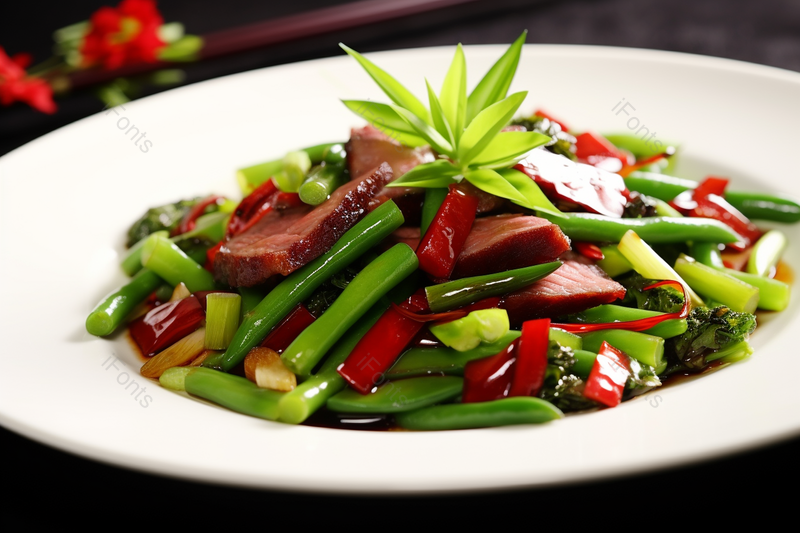 美味的葱段青蒜炒腊肉腊味绿色食品,高清,摄影图,摄影图片,图片大全,摄影图免费下载